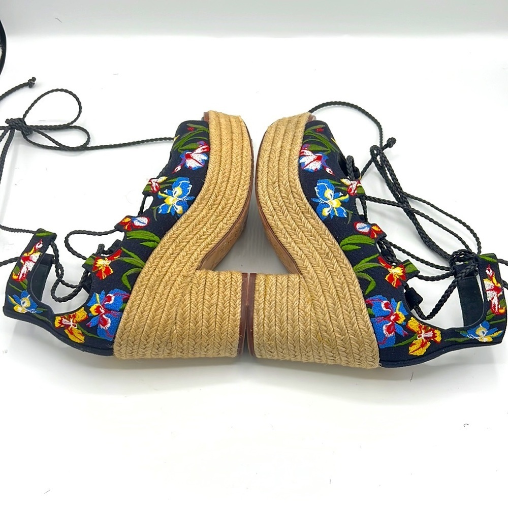 Tory Burch Positano lace up platform Espadrille - Picture 2 of 8